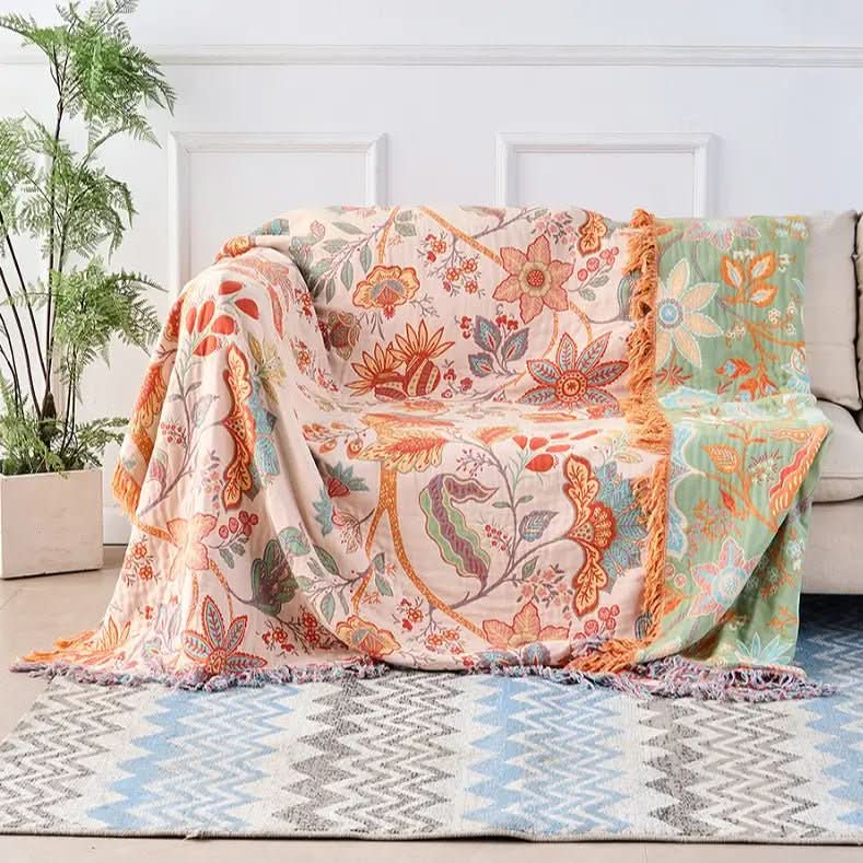 BohoWeave - Cotton reversible blanket with jacquard pattern