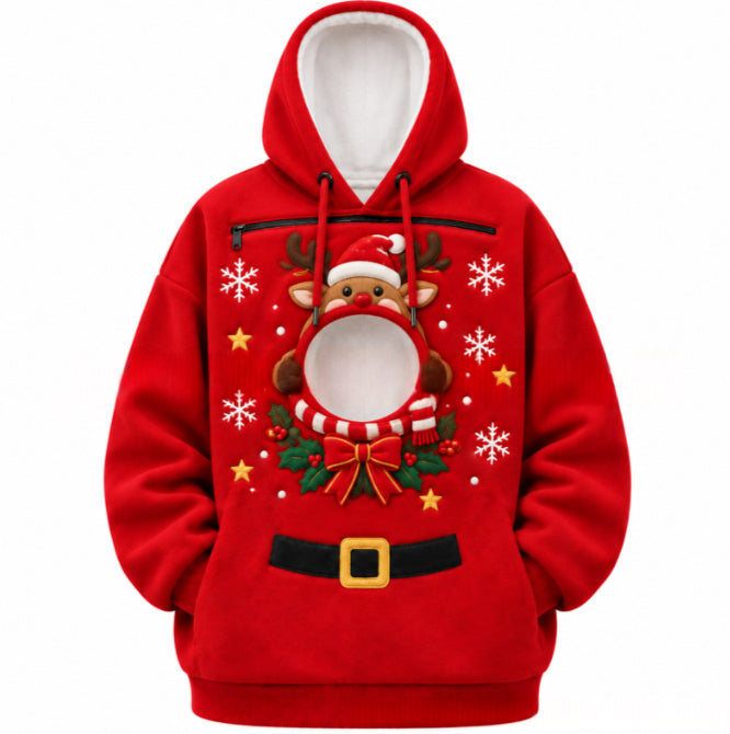 Bluza świąteczna z kotem w przedniej kieszonce