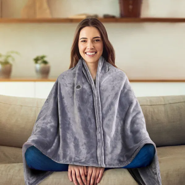 Ogrzewane poncho na USB z zamkiem, 150 x 79 cm, trzy poziomy ciepła