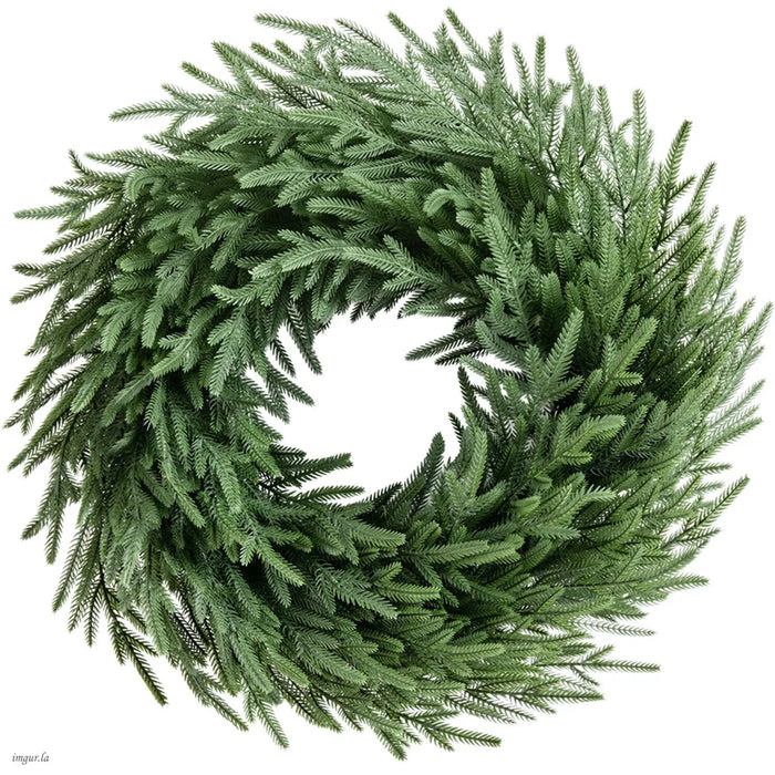 Otulena Sztuczny wieniec sosnowy 66 cm na naturalnej wiklinie