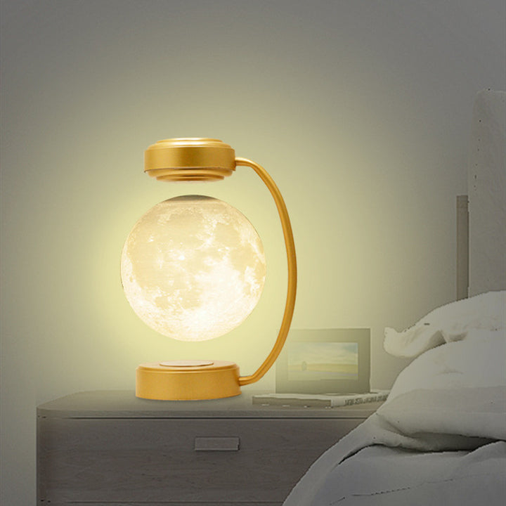 Lampa lewitująca z księżycem 3D – wirująca kula, złota lub czarna