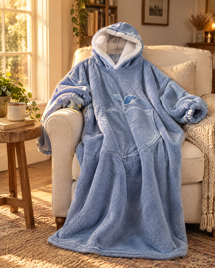 Otulena™ Extra długa bluza-koc z podszewką sherpa i dużą kieszenią