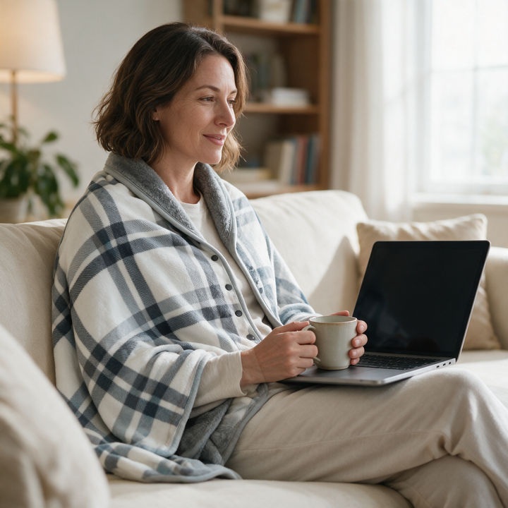Velmesta Wearable Plaid Fleece Blanket