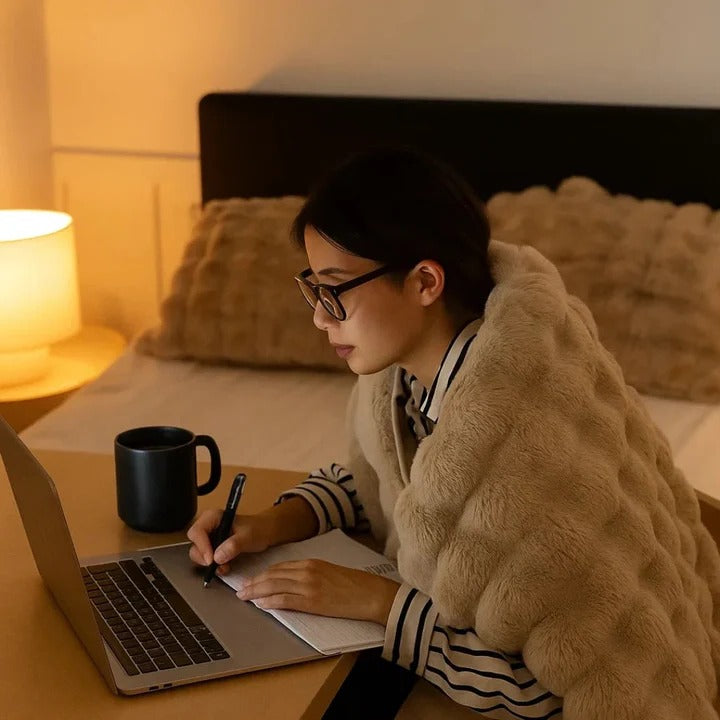Teksturowany koc dla łóżka lub sofy, Dekoracyjny dom narzuta