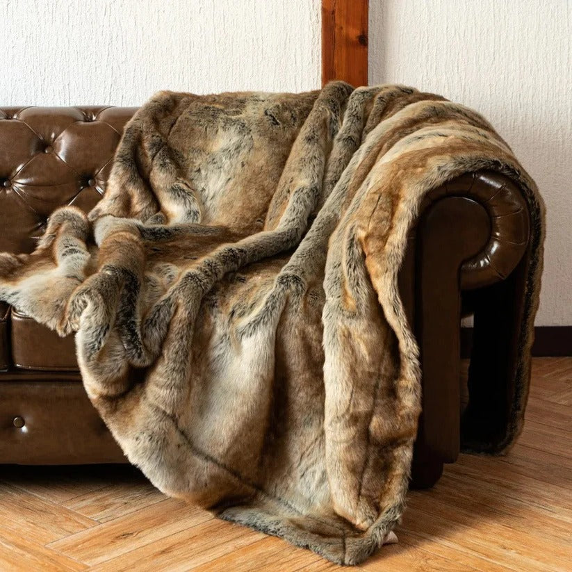 Sztuczne futro koc i szykowny pluszowy narzuta