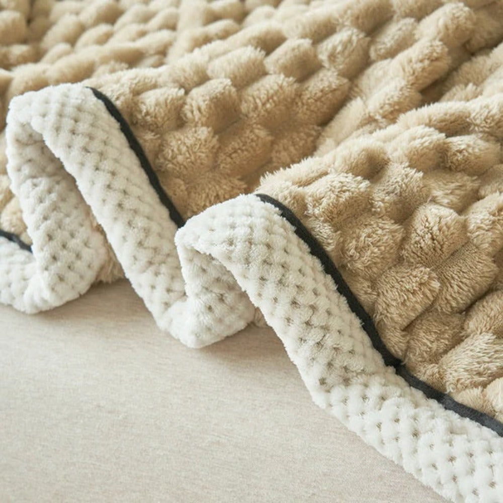 Cloud Cuddle koc Bubble‑teksturowany przytulny narzuta