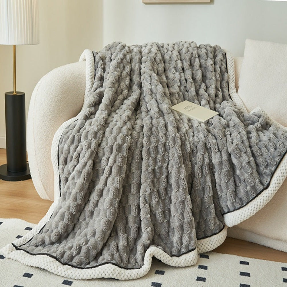 Cloud Cuddle koc Bubble‑teksturowany przytulny narzuta