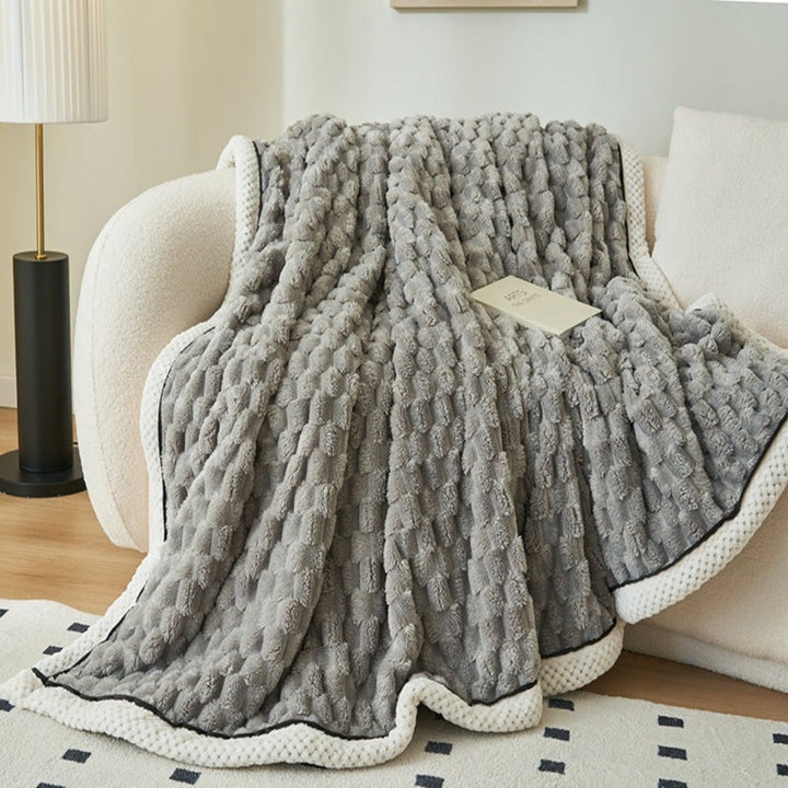 Cloud Cuddle koc Bubble‑teksturowany przytulny narzuta