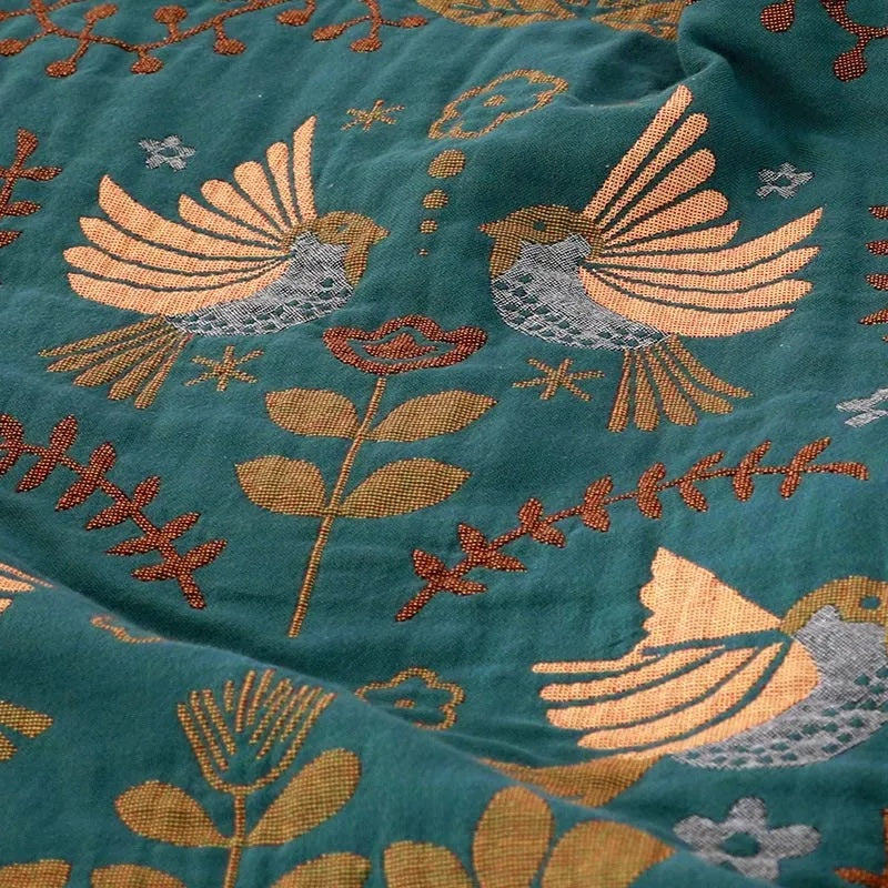 Elegancki Teal &amp; kremowy dwustronny dekoracyjny koc