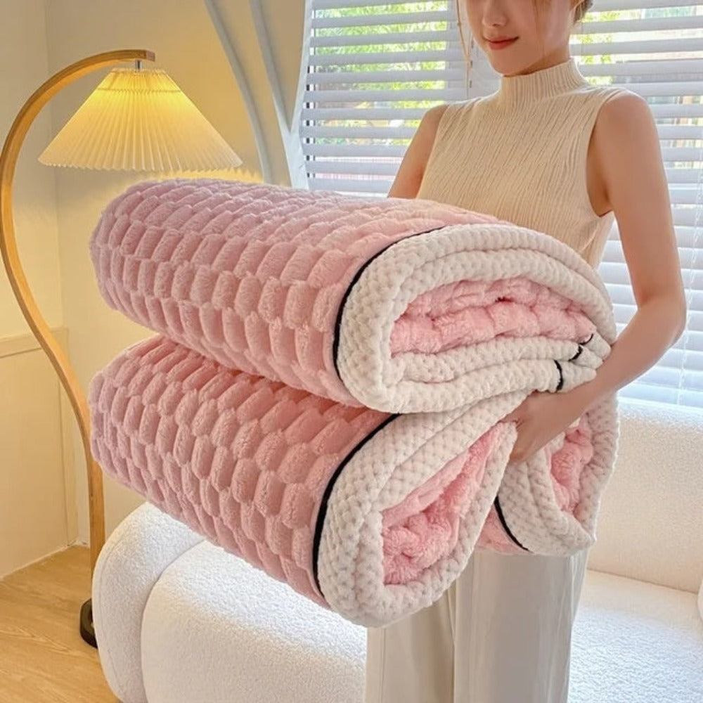 Cloud Cuddle koc Bubble‑teksturowany przytulny narzuta