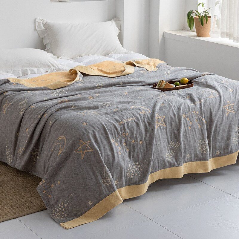 Miękki japoński pled z bawełny, który się nie mechaci