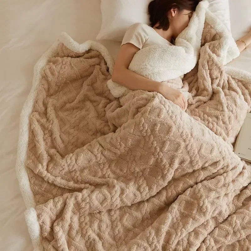 SHEARCOZY – Ultra-Warm wełna jagnięca koc dla zimowy komfort