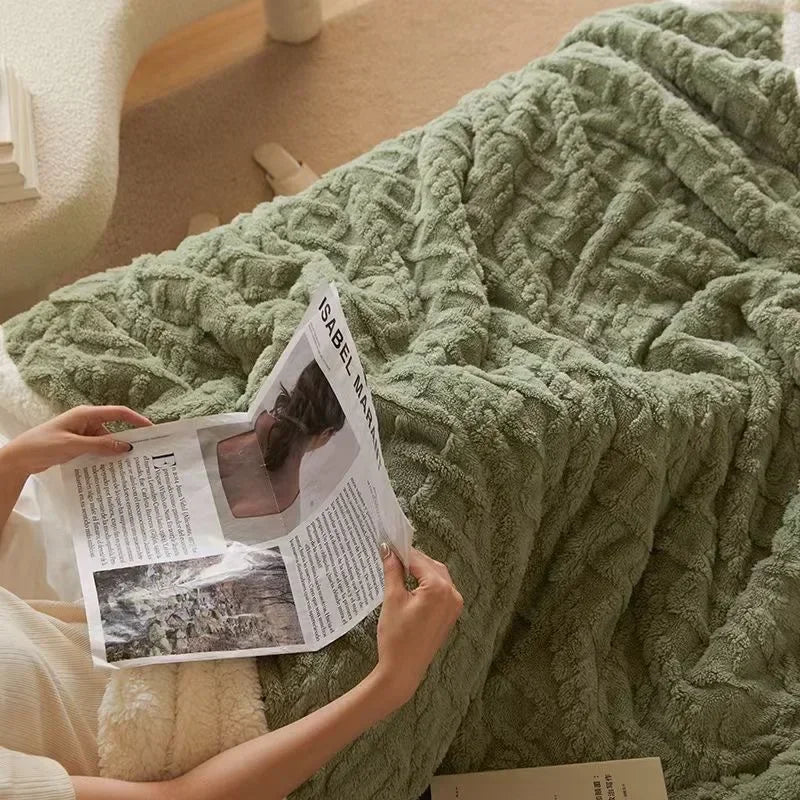 SHEARCOZY – Ultra-Warm wełna jagnięca koc dla zimowy komfort