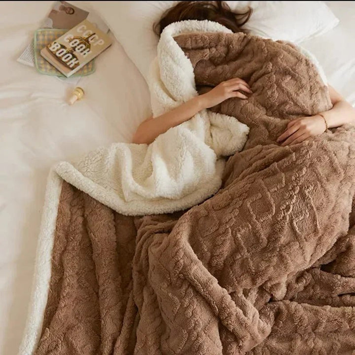 SHEARCOZY – Ultra-Warm wełna jagnięca koc dla zimowy komfort