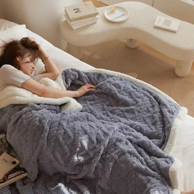 SHEARCOZY – Ultra-Warm wełna jagnięca koc dla zimowy komfort