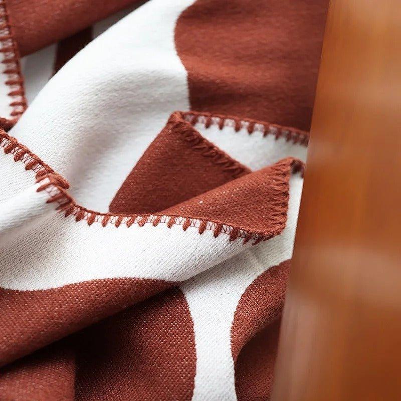 Nowoczesny, Abstrakcyjny koc narzutowy w boho Styl – Nordycki Styl koc, Narzuta na łóżko, Narzuta