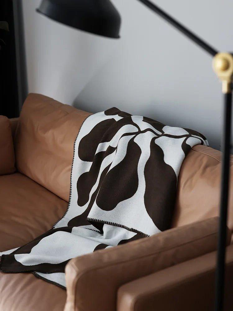 Nowoczesny, Abstrakcyjny koc narzutowy w boho Styl – Nordycki Styl koc, Narzuta na łóżko, Narzuta