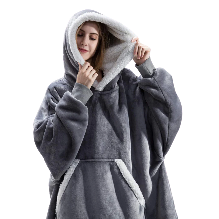 Ogromny bluza-bluza-koc z kapturem