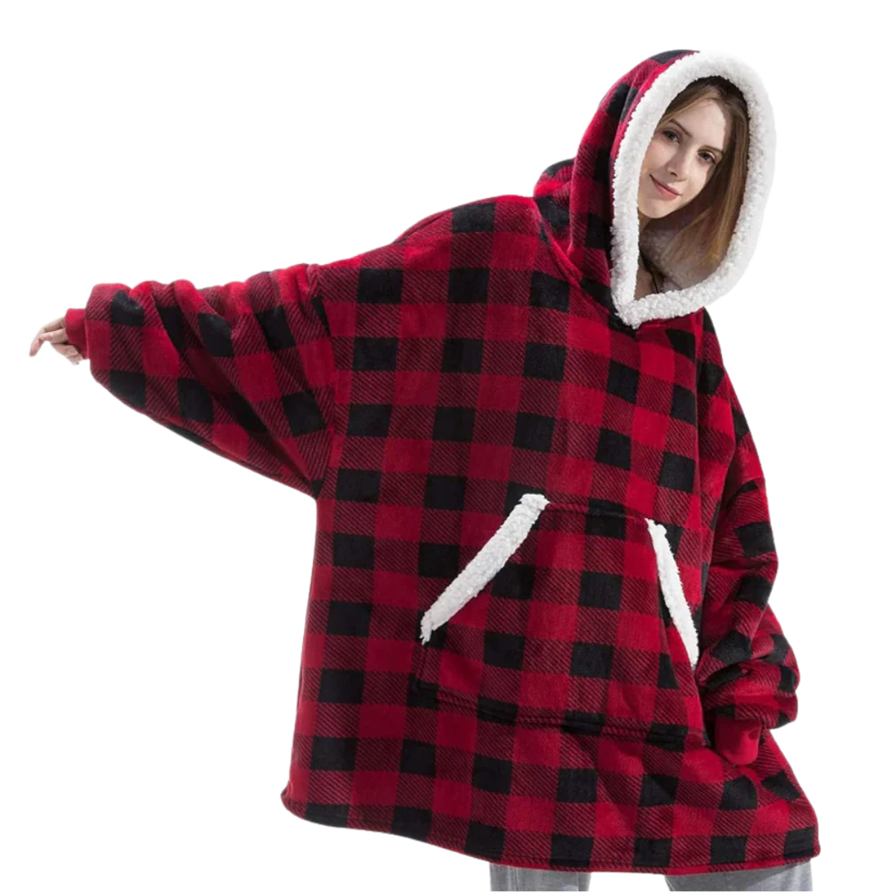 Ogromny bluza-bluza-koc z kapturem