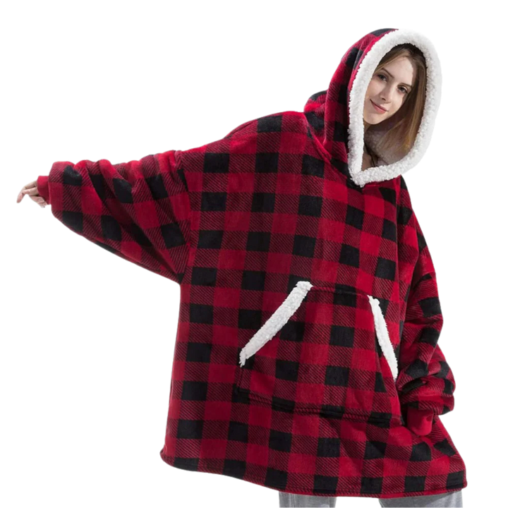 Ogromny bluza-bluza-koc z kapturem