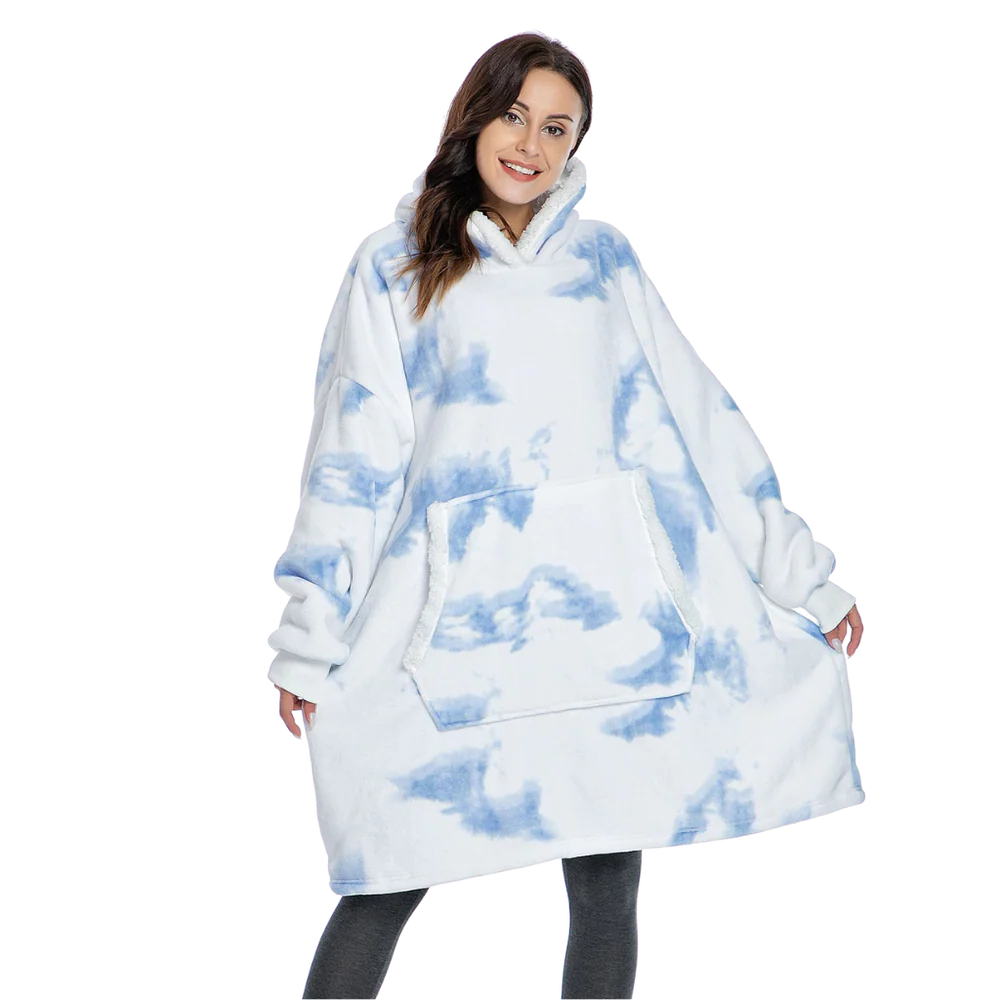 Ogromny bluza-bluza-koc z kapturem