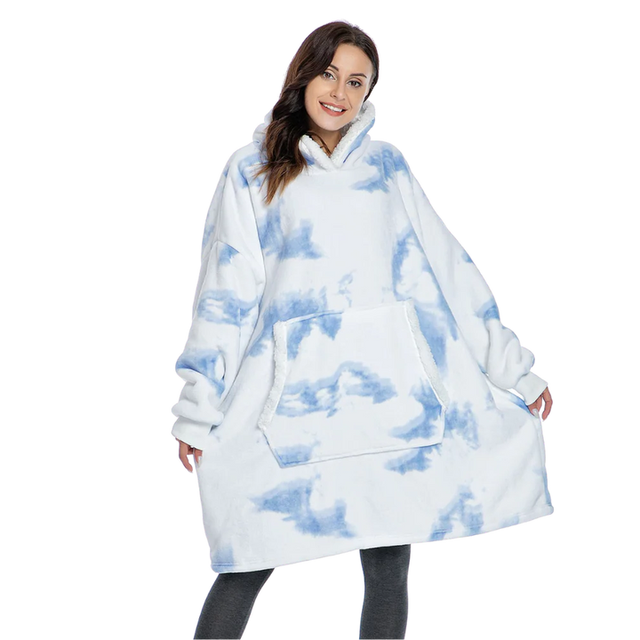 Ogromny bluza-bluza-koc z kapturem