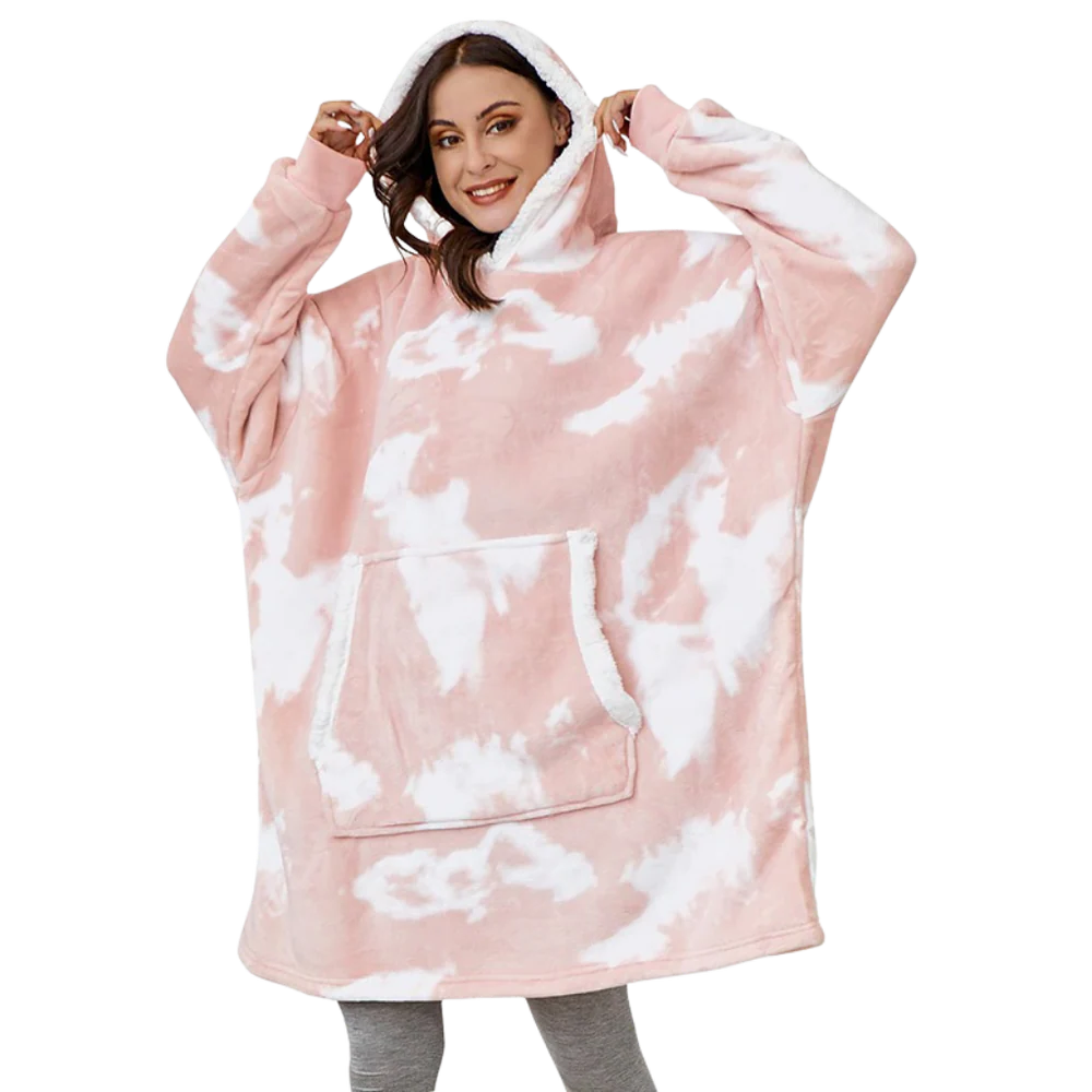 Ogromny bluza-bluza-koc z kapturem