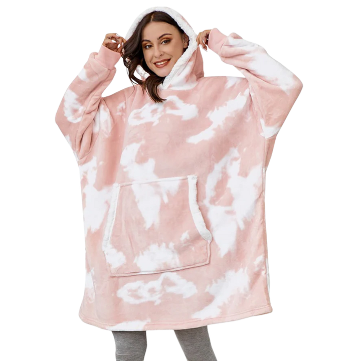 Ogromny bluza-bluza-koc z kapturem