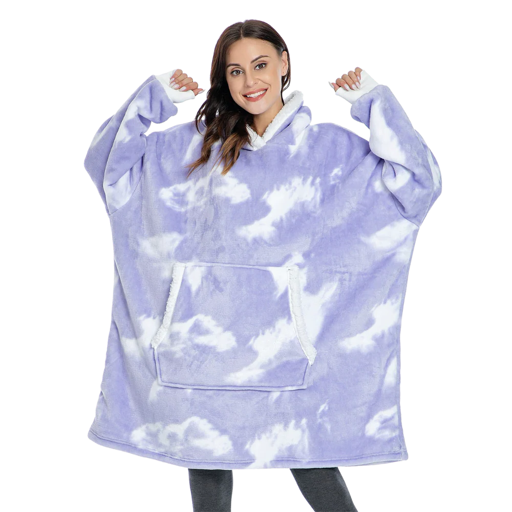 Ogromny bluza-bluza-koc z kapturem