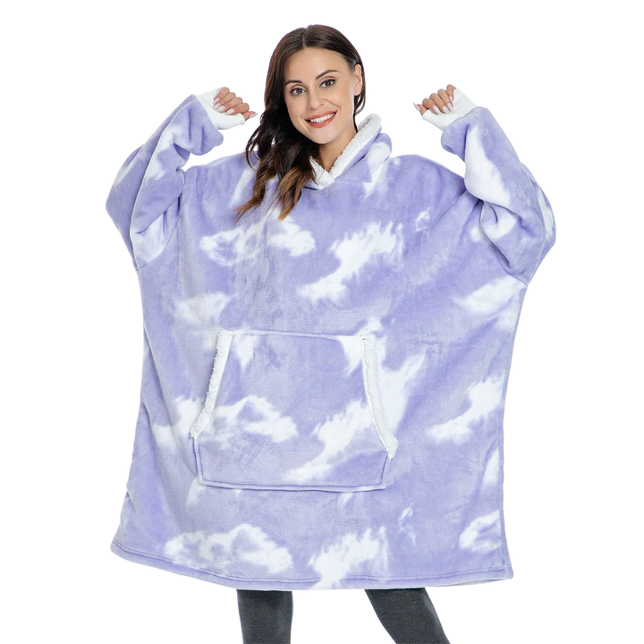 Ogromny bluza-bluza-koc z kapturem