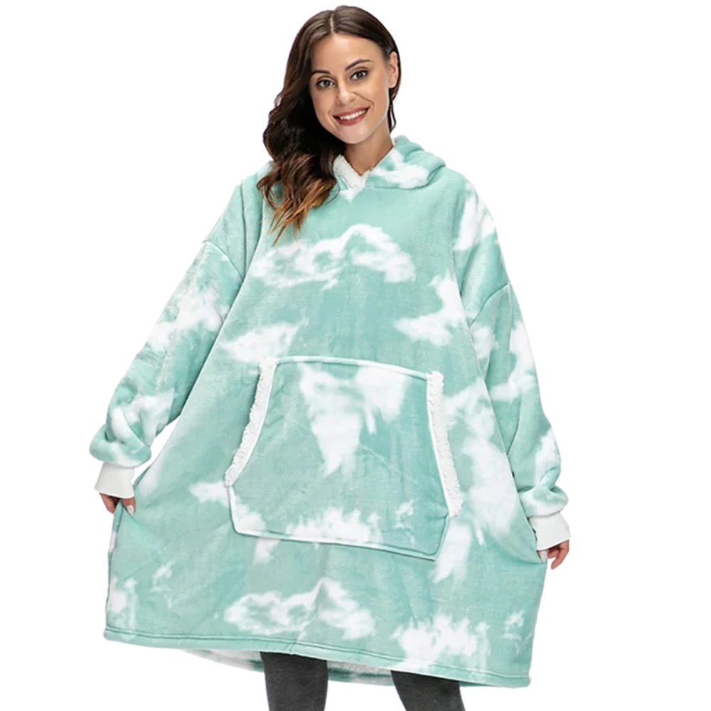 Ogromny bluza-bluza-koc z kapturem