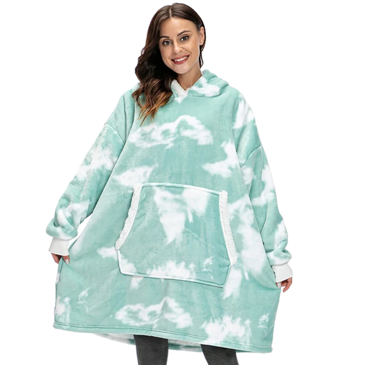 Ogromny bluza-bluza-koc z kapturem
