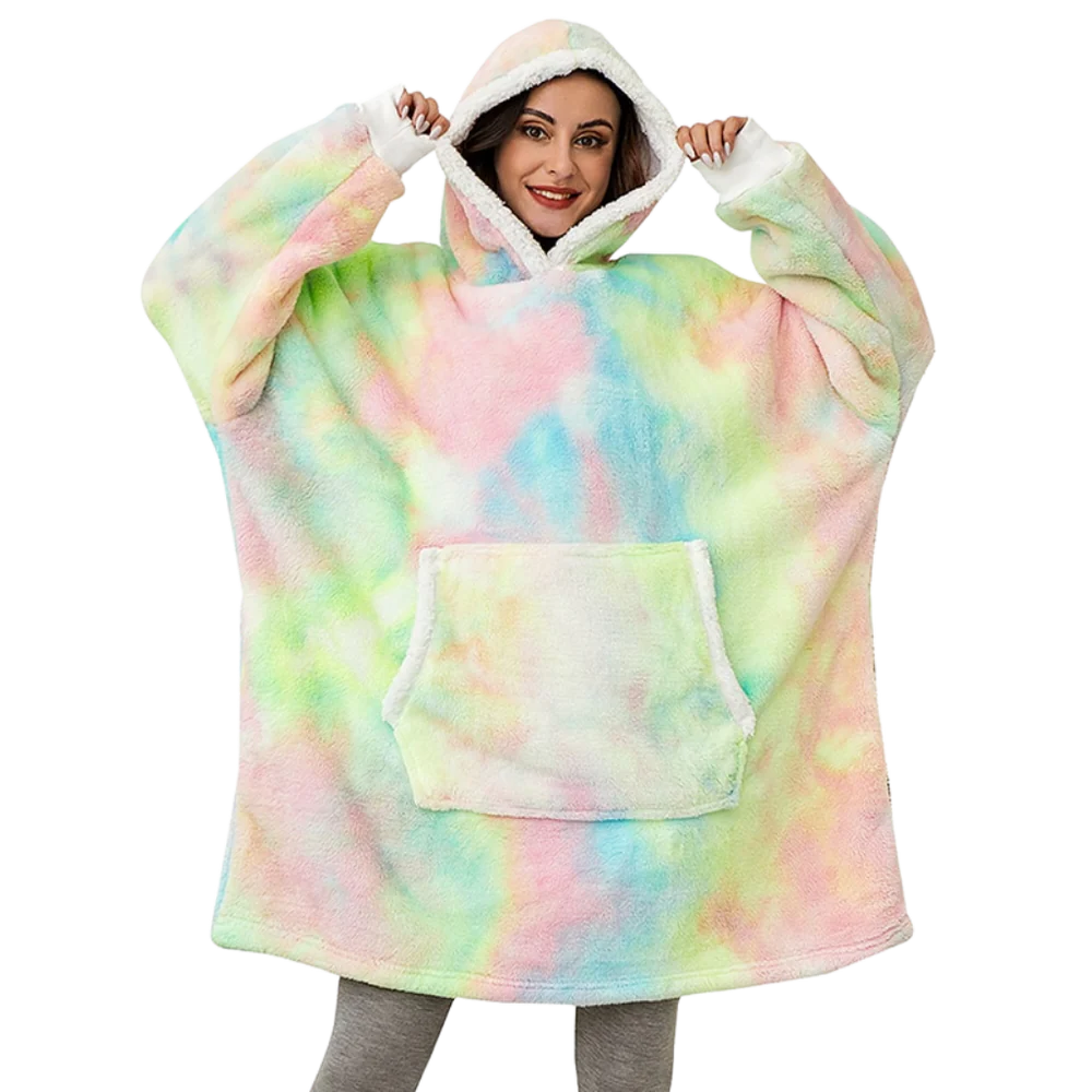 Ogromny bluza-bluza-koc z kapturem