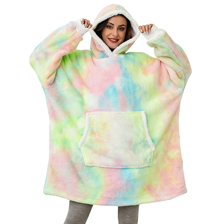 Ogromny bluza-bluza-koc z kapturem