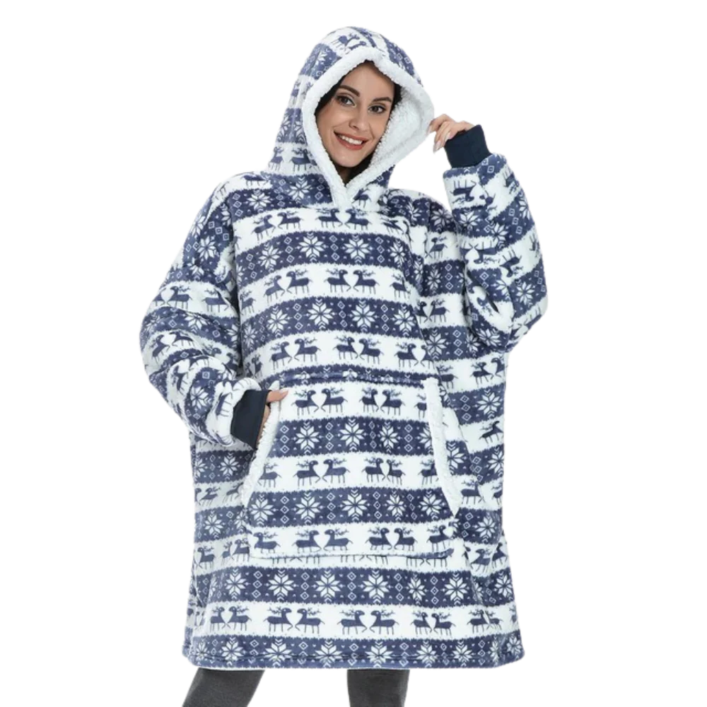 Ogromny bluza-bluza-koc z kapturem