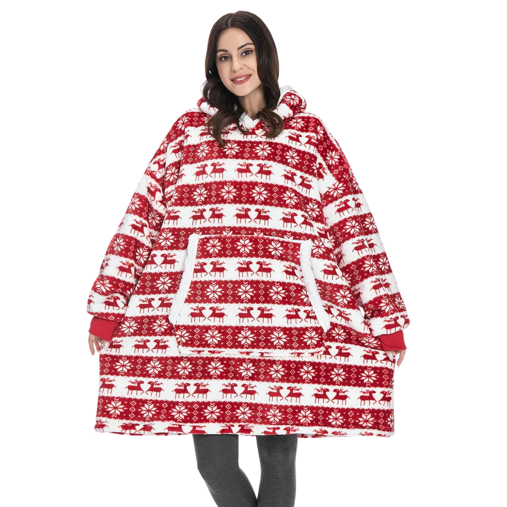Ogromny bluza-bluza-koc z kapturem