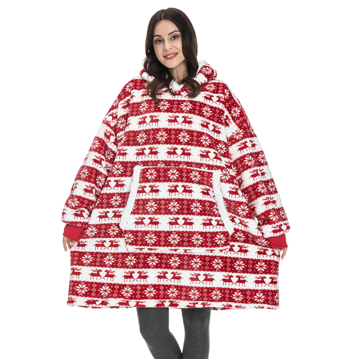 Ogromny bluza-bluza-koc z kapturem