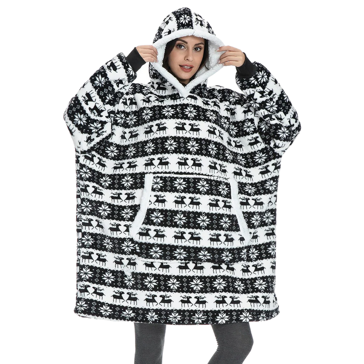Ogromny bluza-bluza-koc z kapturem
