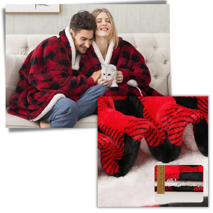 Ogromny bluza-bluza-koc z kapturem