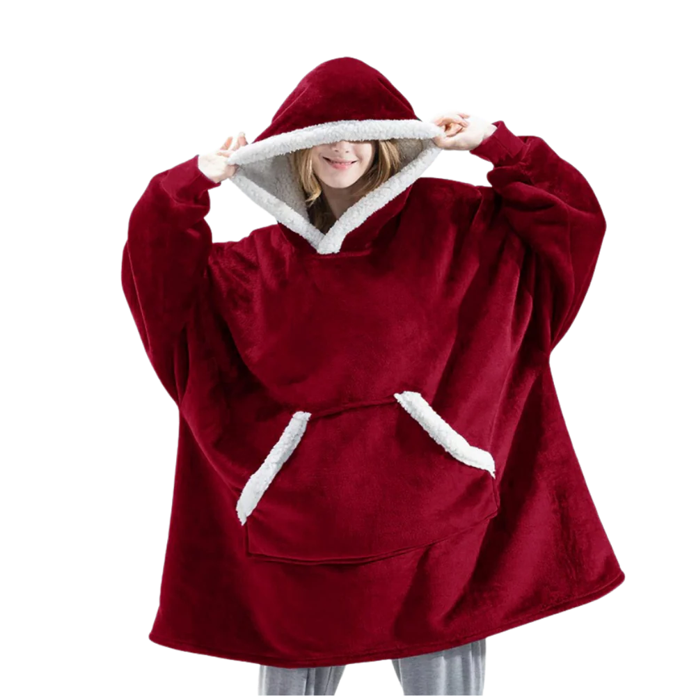 Ogromny bluza-bluza-koc z kapturem