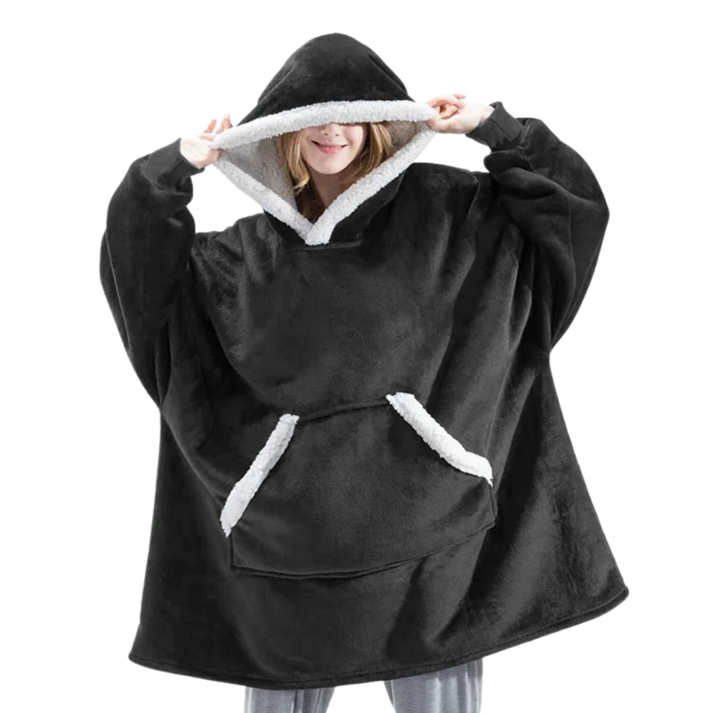 Ogromny bluza-bluza-koc z kapturem