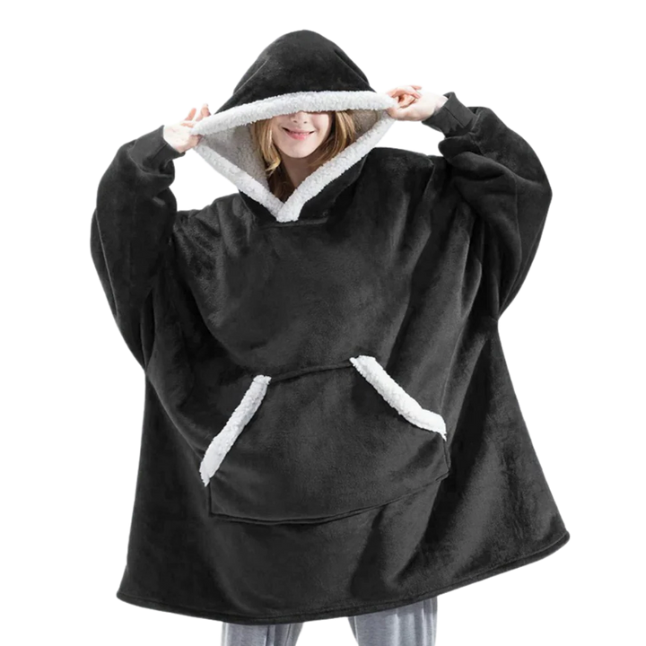 Ogromny bluza-bluza-koc z kapturem