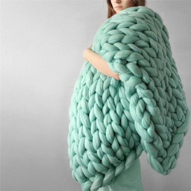Ręcznie wykonany gruby splot koc Comfy &amp; ciepły - 80 x100 cm
