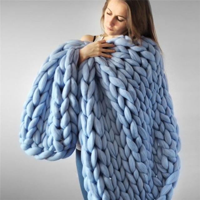 Ręcznie wykonany gruby splot koc Comfy &amp; ciepły - 80 x100 cm