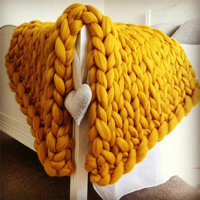 Ręcznie wykonany gruby splot koc Comfy &amp; ciepły - 80 x100 cm