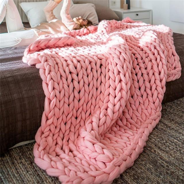 Ręcznie wykonany gruby splot koc Comfy &amp; ciepły - 80 x100 cm
