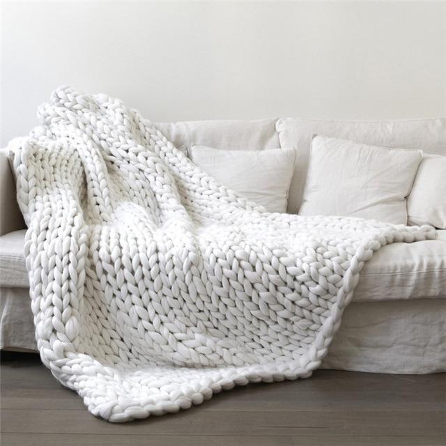 Ręcznie wykonany gruby splot koc Comfy &amp; ciepły - 80 x100 cm