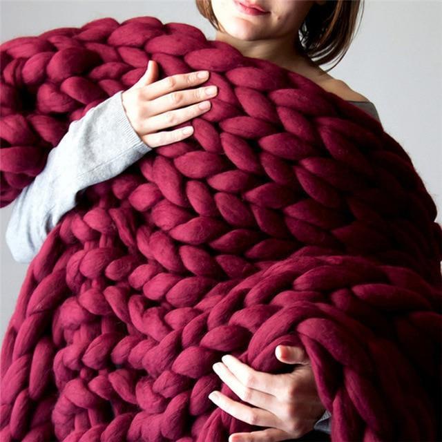 Ręcznie wykonany gruby splot koc Comfy &amp; ciepły - 80 x100 cm