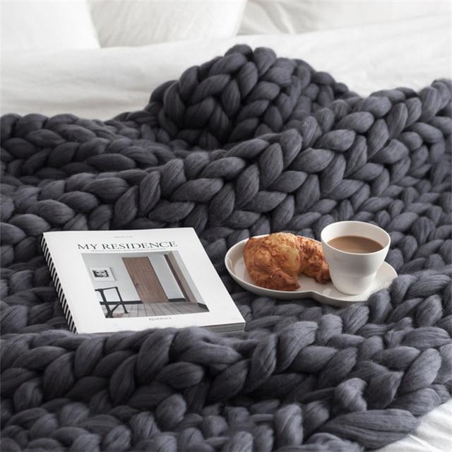 Ręcznie wykonany gruby splot koc Comfy &amp; ciepły - 80 x100 cm