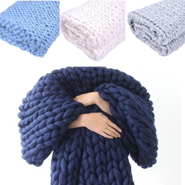 Ręcznie wykonany gruby splot koc Comfy &amp; ciepły - 80 x100 cm